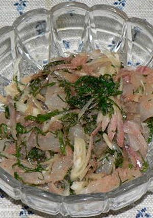 細切り鯛と香味野菜の明太子和え-レシピのメイン写真