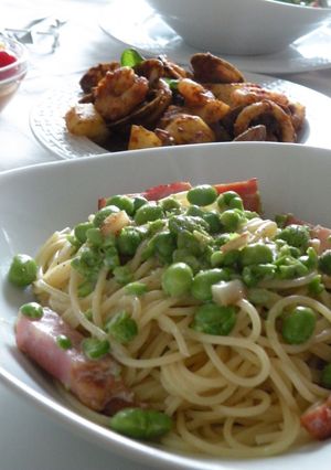 枝豆とベーコンのクリームパスタ♫♬-レシピのメイン写真