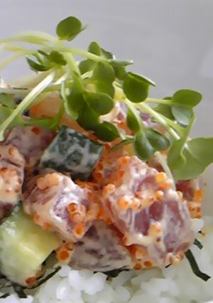 簡単5分!あられ丼(まぐろ丼)-レシピのメイン写真