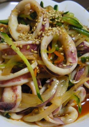 海鮮の副菜:イカの韓国風和え物-レシピのメイン写真