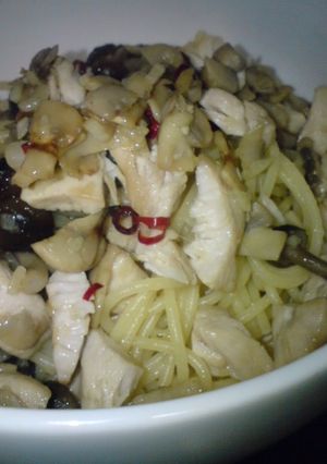 鶏肉ときのこのペペロンチーノ-レシピのメイン写真