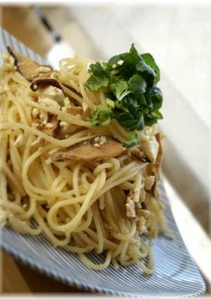 パスタ_豆腐とスライス椎茸のそぼろ風-レシピのメイン写真