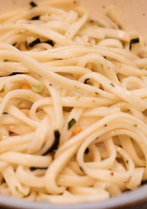 疲れて帰ったときの海苔山葵釜揚げうどん-レシピのメイン写真