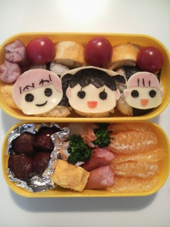【キャラ弁】うちの三姉妹弁当-レシピのメイン写真
