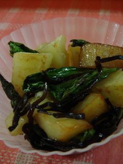 お弁当に!塩昆布とじゃがと青梗菜炒め-レシピのメイン写真