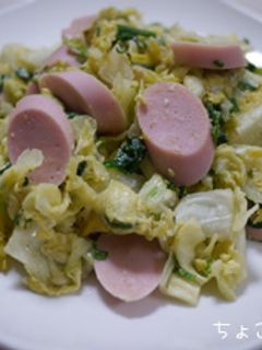 魚肉ソーセージとキャベツの卵とじ炒め-レシピのメイン写真
