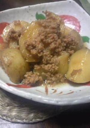 焼肉のタレで簡単豚そぼろ新じゃが煮物-レシピのメイン写真