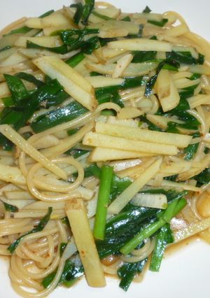 ジャガ芋とニラのパスタ★和風ニンニク醤油-レシピのメイン写真