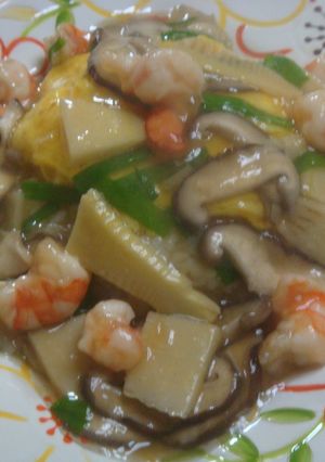 簡単　竹の子とえびの和風あんかけご飯-レシピのメイン写真