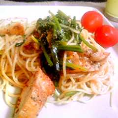 รูปของ ハニーマスタード・チキンのパスタ
