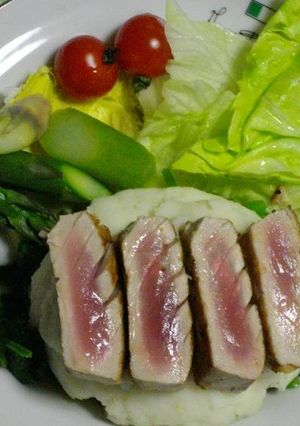 マッシュポテトがメインのマグロステーキ-レシピのメイン写真