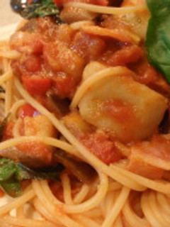 新じゃが入りトマトソースパスタの作り方-レシピのメイン写真