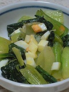 青梗菜と茹で卵の和えもの-レシピのメイン写真