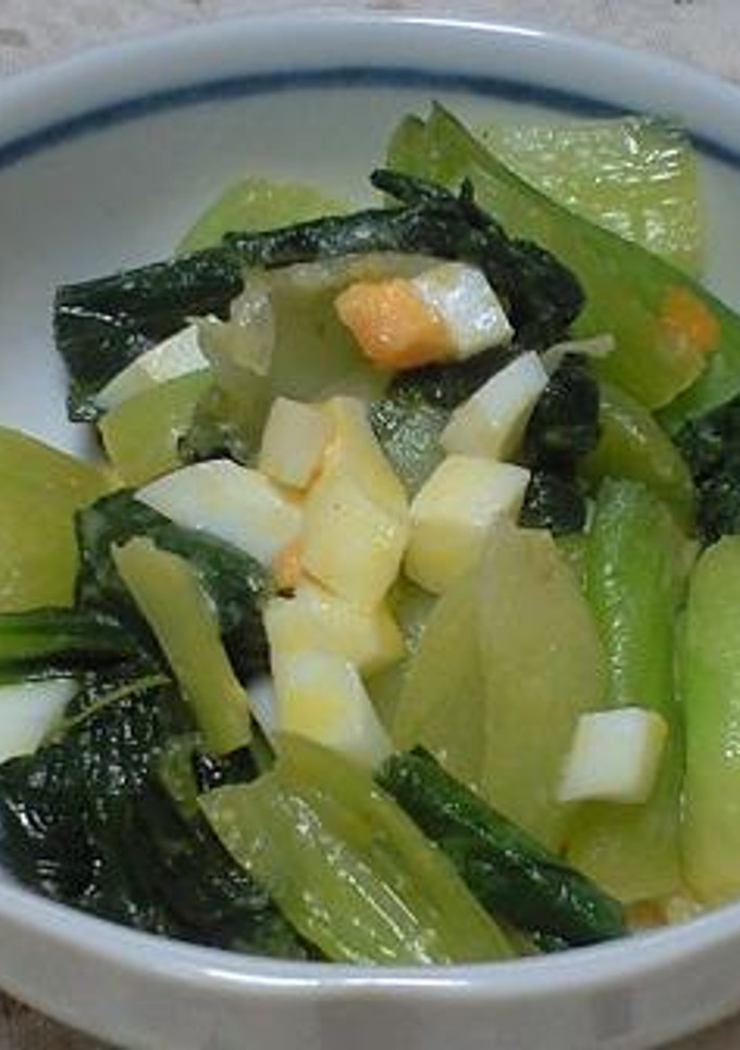 青梗菜と茹で卵の和えもの-レシピのメイン写真
