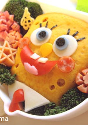 スポンジボブオムライスの作り方-レシピのメイン写真