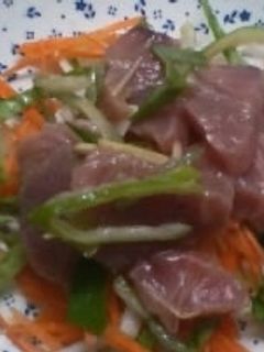 赤身マグロの和風サラダ-レシピのメイン写真