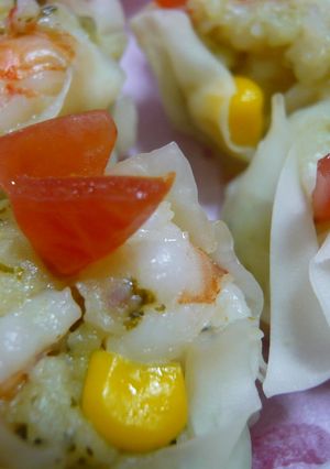 ☆エビのふわふわしゅうまい☆バジル風味♪-レシピのメイン写真