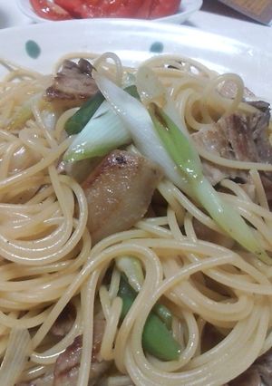 簡単！ねぎと豚肉の和風スパゲティ-レシピのメイン写真