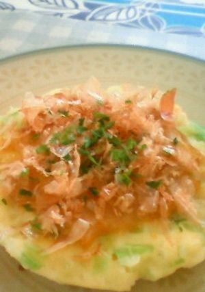 離乳食手づかみ☆レンジで麩入りお好み焼き-レシピのメイン写真