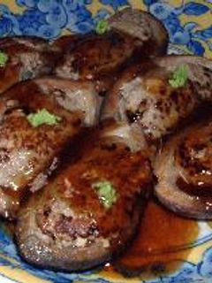 あけびの肉詰め和風あんかけ-レシピのメイン写真