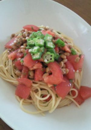 ウマッ！納豆トマトパスタ♪-レシピのメイン写真
