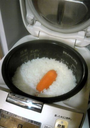 剥いて入れるだけ。炊飯器にんじん♪-レシピのメイン写真