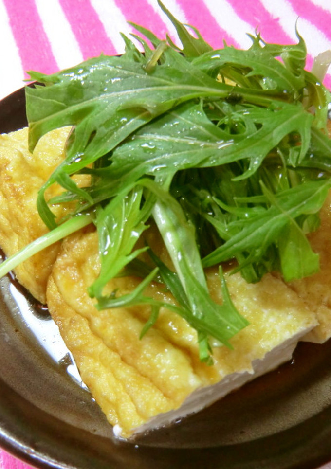 簡単♥水菜と厚揚げのポン酢和え♥-レシピのメイン写真