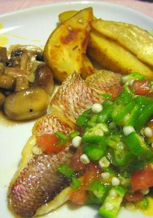 白身魚のソテー　オクラトマトソース-レシピのメイン写真