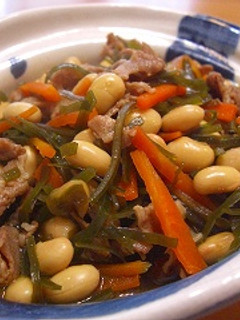 ほっこり和み味♪大豆と切り昆布の炒め煮-レシピのメイン写真