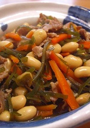 ほっこり和み味♪大豆と切り昆布の炒め煮-レシピのメイン写真