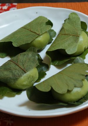抹茶の柏餅♪-レシピのメイン写真