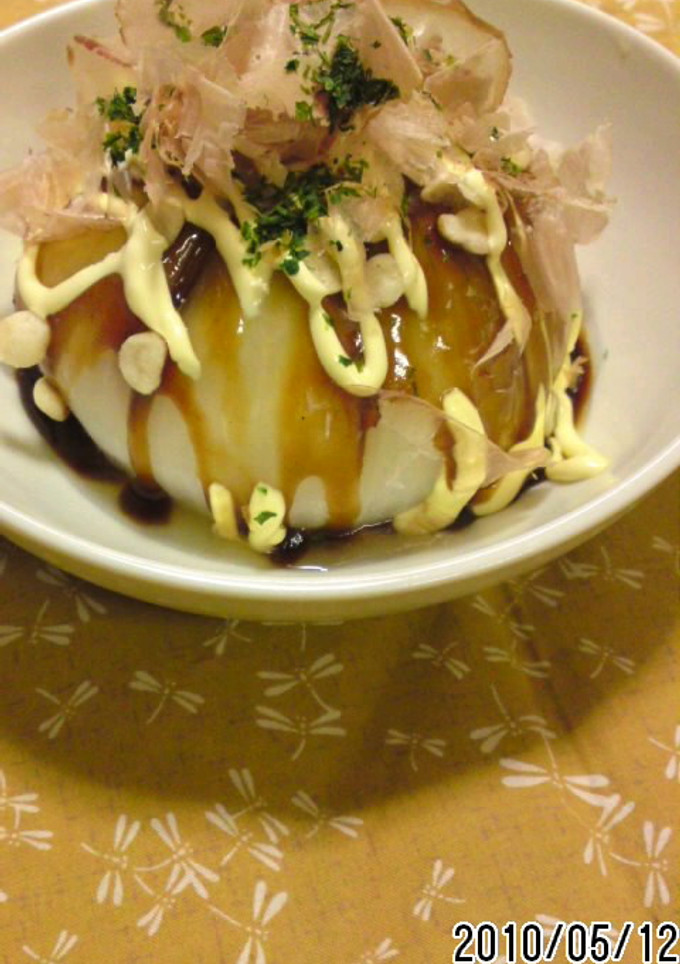 丸ごと新玉ねぎ♪レンジでお好み焼き風-レシピのメイン写真