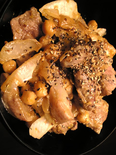 ラム肉とひよこ豆と玉葱のマスタード炒め-レシピのメイン写真