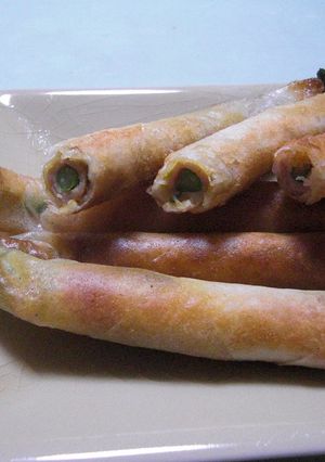 アスパラベーコンの焼き春巻き　カレー味-レシピのメイン写真