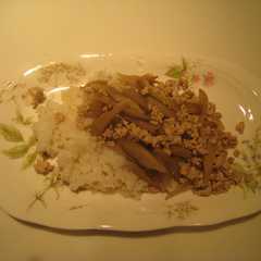 ごぼうと鶏そぼろのかけご飯-レシピのメイン写真