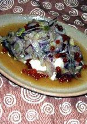 玉ねぎといくらのピリ辛豆腐-レシピのメイン写真