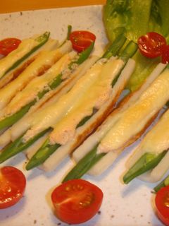 インゲンのちくわ明太チーズ焼き-レシピのメイン写真