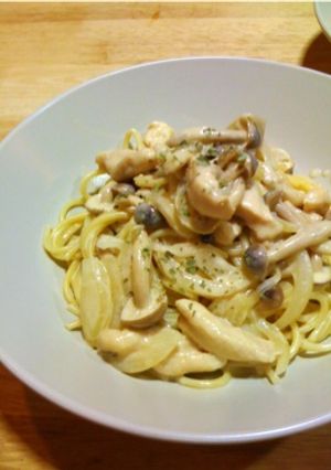 鶏ささみのレモンクリームチーズパスタ-レシピのメイン写真
