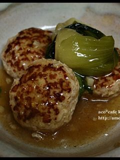 タケノコと豆腐つくねの煮込みハンバーグ-レシピのメイン写真