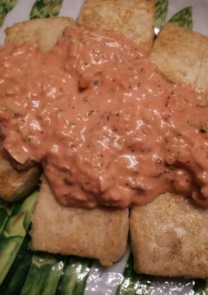 お豆腐の洋風ステーキ♪オーロラ玉葱ソース-レシピのメイン写真