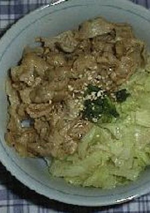 簡単！豚肉とショウガの丼　-レシピのメイン写真