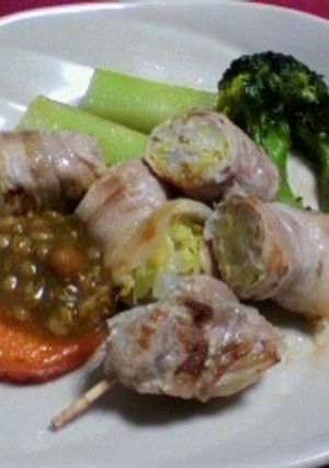 野菜と豚肉ロールキャベツの蒸し焼き-レシピのメイン写真