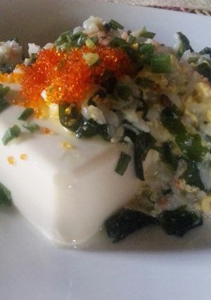 夏に食べたい冷奴のカニカマ雑炊あんかけ-レシピのメイン写真