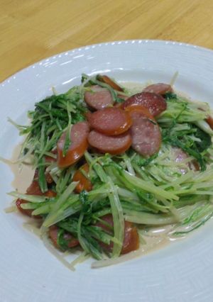 水菜とソーセージの和風サラダ-レシピのメイン写真