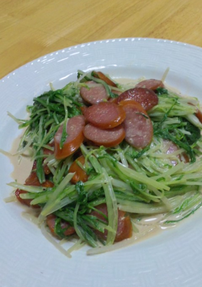 水菜とソーセージの和風サラダ-レシピのメイン写真