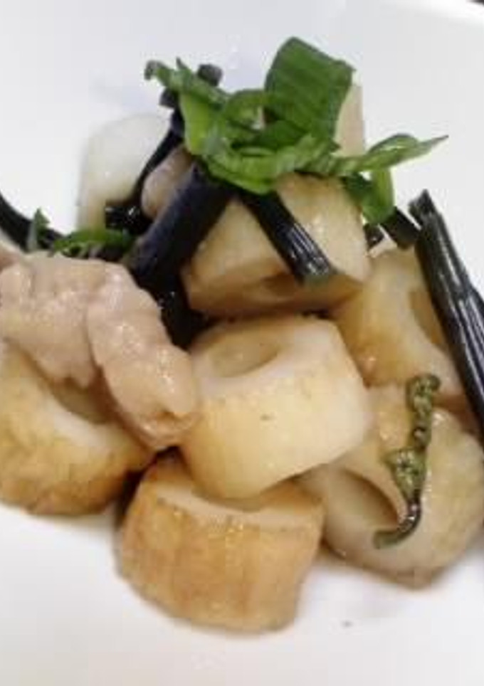 ワラビとちくわの煮物-レシピのメイン写真