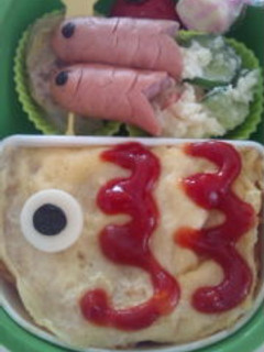 オムライスで♪こいのぼり弁当(キャラ弁)-レシピのメイン写真