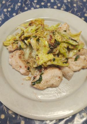 鶏むねとキャベツの梅しそ和え-レシピのメイン写真