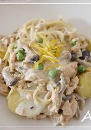 新じゃが＆鮭の柚子入り豆乳クリームパスタ-レシピのメイン写真
