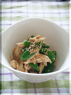 スナップエンドウとささみで胡麻和え-レシピのメイン写真